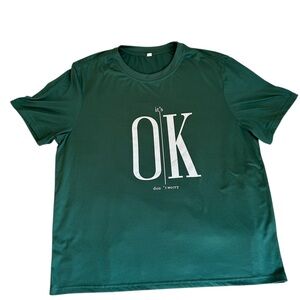 SHEIN Green Short Sleeve Tee, Size 1XL